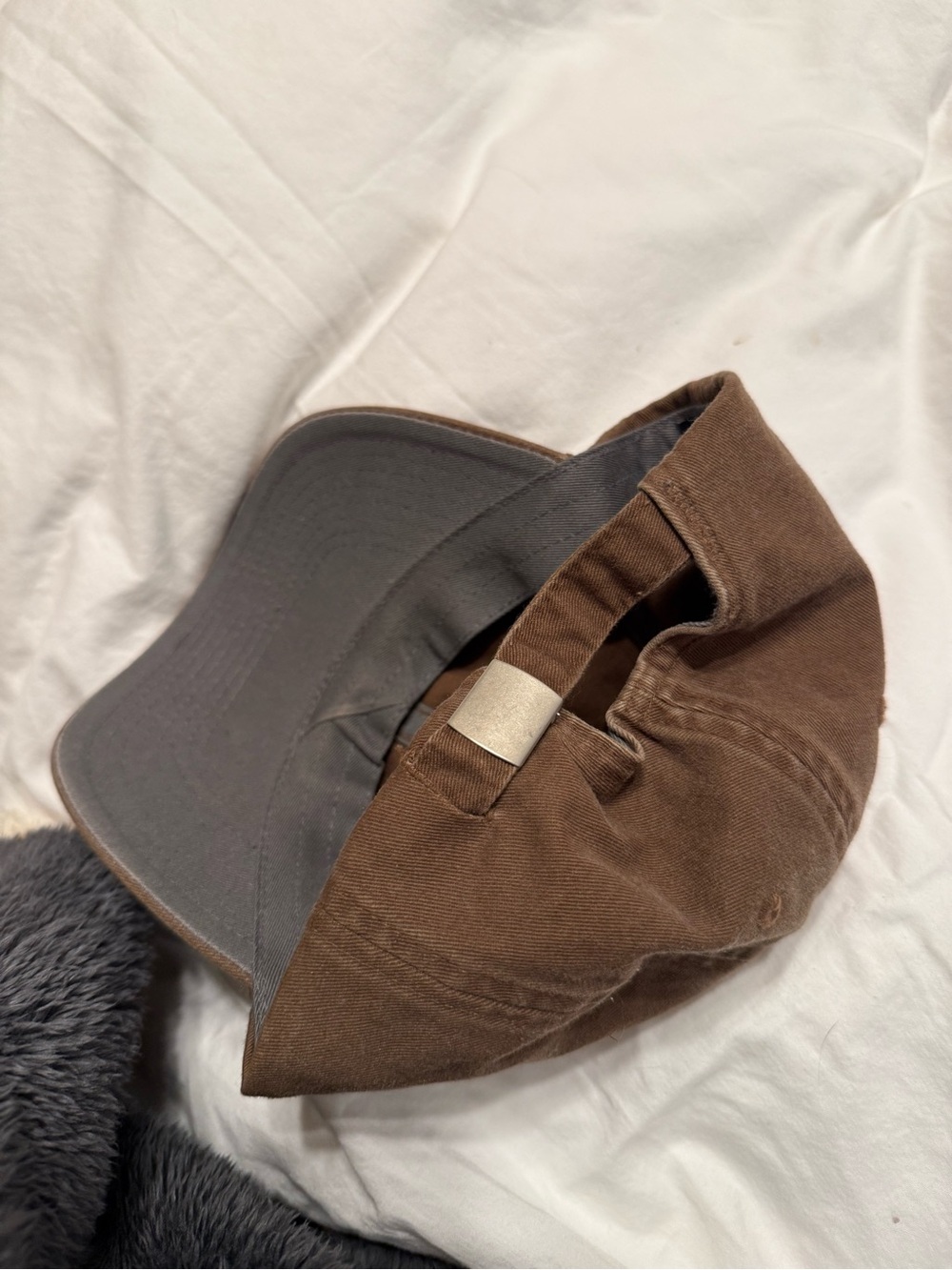 Brown Baseball Cap with Rhinestone Cross - Picture 2 of 2